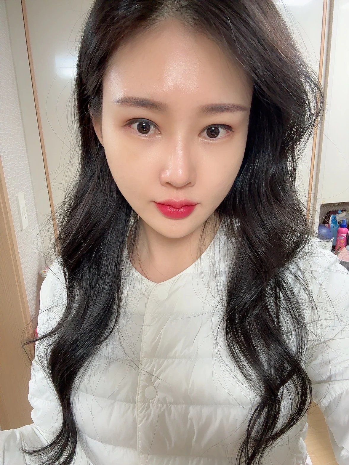 Revision double-eyelid surgery and Wonder canthoplasty: three-month follow-up · Case 043 at Answer Plastic Surgery. Three weeks: front view of the eye area, supplied by Answer Plastic Surgery for case ANS-043.